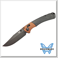 Benchmade Crooked River 燒銅色陽極處理鋁+Micarta柄全刃 Axis Lock 折刀- CPM-MagnaCut 鋼(DLC 戰鬥石洗處理)