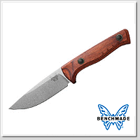 Benchmade SlipRidge 棕色穩定木柄直刀附綠刀鞘/CPM MagnaCut鋼