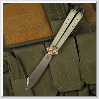 【新年特價】Benchmade Necron™ Jade G10柄 Scimitar刀形蝴蝶刀 - CPM-S30V鋼(石洗處理)