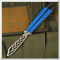 【新年特價】Benchmade Necron™ 藍G10柄訓練用蝴蝶刀 - 440C鋼(石洗處理)