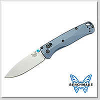 Benchmade Bugout® 深藍鋁柄銀平刃折刀 -CPM-S90V鋼(碎銀陶瓷塗層)