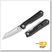 Bestech / Bestechman CURVEE 黑G10柄 Liner Lock 折刀 - AEB-L 鋼(Stonewash + Machine Satin處理)
