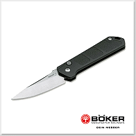 BOKER PLUS Kihon Auto Stonewash Burnley設計 AUS-8石洗不鏽鋼 鋁柄 -彈簧刀
