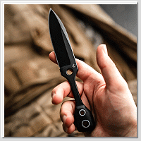 BOKER PLUS Fafo 一體擲刀 Robert Kohut設計 黑色鈦塗層440C不鏽鋼 G10柄 Kydex刀鞘 -直刀