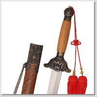 【古乾隆攀藤】雞翅木/青銅/硬刃-中國劍