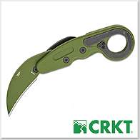 CRKT Provoke® Aluminum 機械運動折刀 / 軍綠柄 - D2鋼 (綠色陶瓷塗層)