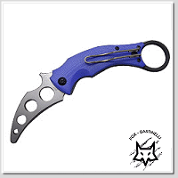 FOX Karambit 黑鳥科倫比藍G10柄虎爪練習刀(N690Co鋼)