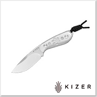 KIZER BUDDY系列透明Acrylic柄直刀/AEB-L鋼(附Kydex鞘)