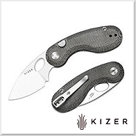 Kizer Microbe™ Norplex UltreX™ G10柄按鈕鎖折刀 -14C28N鋼(Satin處理)
