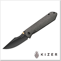 Kizer HARPOON FOLD 灰鈦柄Frame Lock折刀 - Elmax鋼(黑色DLC處理)