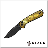 KIZER Buddy II 黃PEI柄折刀/AEB-L鋼 PVD黑刃