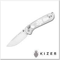 KIZER Buddy II 透明Acrylic柄折刀/AEB-L鋼