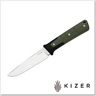 Kizer AREA EIGHT黑綠G10柄直刀/AEB-L鋼附K鞘