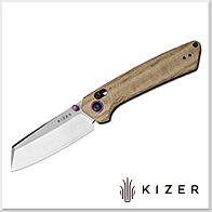 Kizer Madrac 棕電木柄全刃 Clutch Lock 折刀 -Nitro-V鋼(Satin處理)