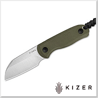 Kizer Drop Bear 綠電木柄全刃直刀 -AEB-L鋼(Satin處理)