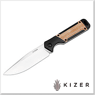 Kizer Militaw 黑G10鑲棕電木柄全刃直刀 -Nitro-V鋼(Satin處理)