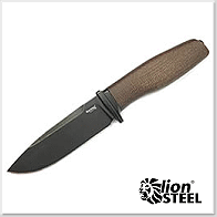 Lion Steel Acha - 原色麻布電木柄一體可拆式直刀 - M390 鋼(PVD+石洗處理)