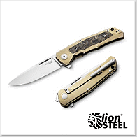 Lion Steel Q4ttro 棕鈦/碳纖柄折刀 - CPM MagnaCut 鋼(Satin處理)