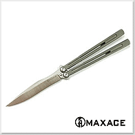 Maxace Petrel 海燕 石洗鈦柄 M390鋼蝴蝶刀 - 附收納盒