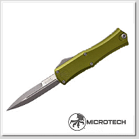 Microtech Mini Hera II D/E 綠鋁柄末日石洗矛刃彈簧刀