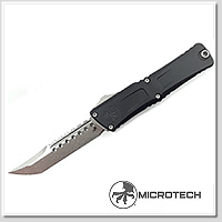 Microtech Combat Troodon Gen III Hellhound 黑鋁柄灰刃彈簧刀(簽名版) - M390MK鋼 (石洗處理)