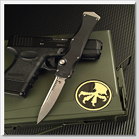 MICROTECH HALO IV S/E MARFIONE SELECT /M390MK鋼 -拉捍式彈簧刀(不二價)