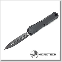 Microtech Ultratech Gen IV D/E -黑鋁柄全黑刃彈簧刀(單刃開鋒) - Bohler M390MK鋼(黑色處理)
