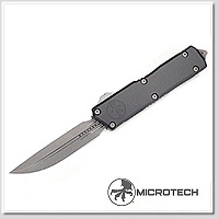 Microtech Scarab® II Gen III Executive D/ES 黑鋁柄OTF彈簧刀（單刃開鋒) - M390MK鋼 (末日石洗處理)
