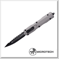 Microtech Dirac Delta D/E 原色灰鋁柄彈簧刀 (黑石洗處理) DIRAC® DELTA D/E