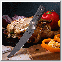 MICROTECH 簽名版 Boning 剔骨刀 M390MK鋼 石洗DLC塗層 青銅鈦合金刀枕 3D碳纖維柄 -廚刀 (不二價)
