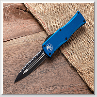 MICROTECH HERA OTF D/E F/S BLUE(單面開鋒)-彈簧刀(不二價)