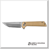 北山物志 CHOP 2 ALUMINUM BRONZE TANTO /SLD-MAGIC鋼 格紋銅裝手柄 -折刀