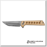 北山物志 CHOP 2 ALUMINUM BRONZE TANTO /SLD-MAGIC鋼 穿孔銅裝手柄 -折刀