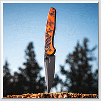 PROTECH Avalon Del Fuego 火焰鋁柄手工上色 Button Lock 折刀- CPM-MagnaCut鋼 (DLC處理)