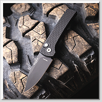 PROTECH Scapegoat Compact 黑色碳化鎢鋁柄 Button Lock 彈簧刀- CPM-MagnaCut鋼 (DLC處理)
