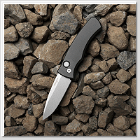 PROTECH DUKE 2 公爵—紳士自動刀 石洗CPM-MagnaCut鋼 黑色鋁合金柄 -彈簧刀