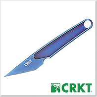 CRKT HangTi™ 一體小型頸刀 - 鈦金屬 (藍色氮化鈦處理)