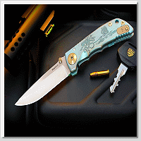 SPARTAN HAESEY FOLDER 3.25 ''KRAKEN" 大海怪-克拉肯 石洗S45VN鋼 鈦合金柄-折刀