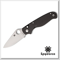 Spyderco ButtonUp™ 碳纖維 / G10柄 Button Lock 全刃折刀 - 8Cr13MoV鋼 (Satin處理)