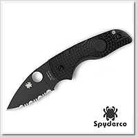 Spyderco Lil' Native® Lightweight 黑色FRN柄 Back Lock全齒折刀 - CTS® BD1N鋼 (黑色DLC處理)