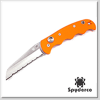 Spyderco Autonomy™ 橘色G10柄全齒彈簧刀(No Safety) - H-2鋼 (Satin處理)