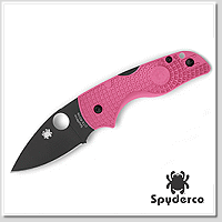 Spyderco Lil' Native® Lightweight 粉紅FRN柄 Back Lock 黑刃折刀- CTS® BD1N鋼 (DLC處理)