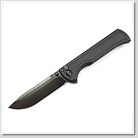 Squid Industrie Surf 黑鋁柄按鈕鎖黑刃折刀- CPM-S35VN鋼(DLC塗層)