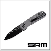 SRM 7229-AK 灰鋁柄軸鎖折刀/14C28N鋼黑刃