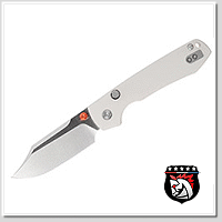 Vosteed Raccoon® 2.0 白色 G10柄Top Liner Lock 按鈕頂部線鎖折刀 - 14C28N鋼 (Satin處理)