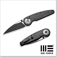 We Knife/Civivi Starflare 黑鋁柄 指柱/按鈕鎖黑刃折刀 - Nitro-V鋼(黑石洗 + Satin處理)