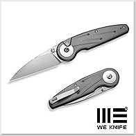 We Knife/Civivi Starflare 灰色鋁柄 指柱/按鈕鎖折刀 - Nitro-V鋼(Satin處理)