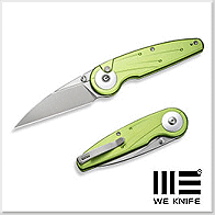 We Knife/Civivi Starflare 萊姆綠鋁柄 指柱/按鈕鎖折刀 - Nitro-V鋼(Satin處理)