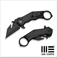 We Knife/Civivi Amaroq 黑鋁柄 Button Lock Karambit 折刀 - Nitro-V鋼(黑石洗處理)