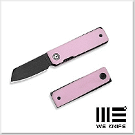 We Knife/Civivi Kukei Front Flipper粉紅G10柄折刀/ Nitro-V鋼黑石洗(附簡易皮套)
